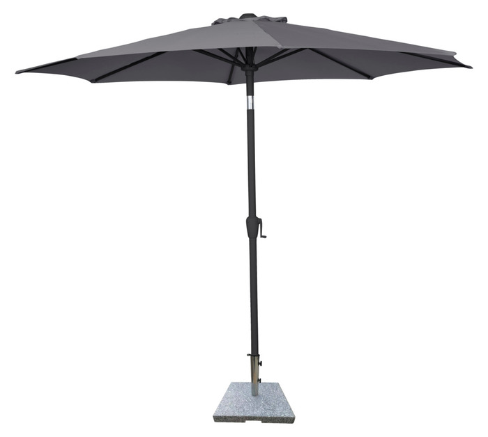 Parasoll m/vev & tilt Grå Ø3 m Sunlife